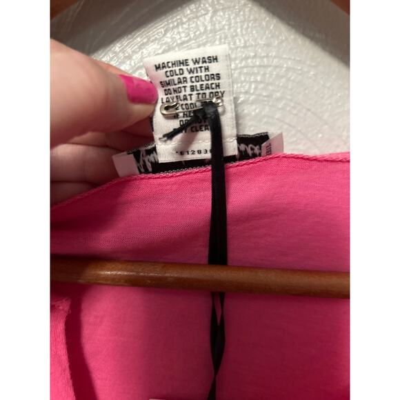 Alexandra Bartlett Tee Pink Pima Cotton Split Neck Long Sleeve Thin Top Size M - Picture 6 of 9